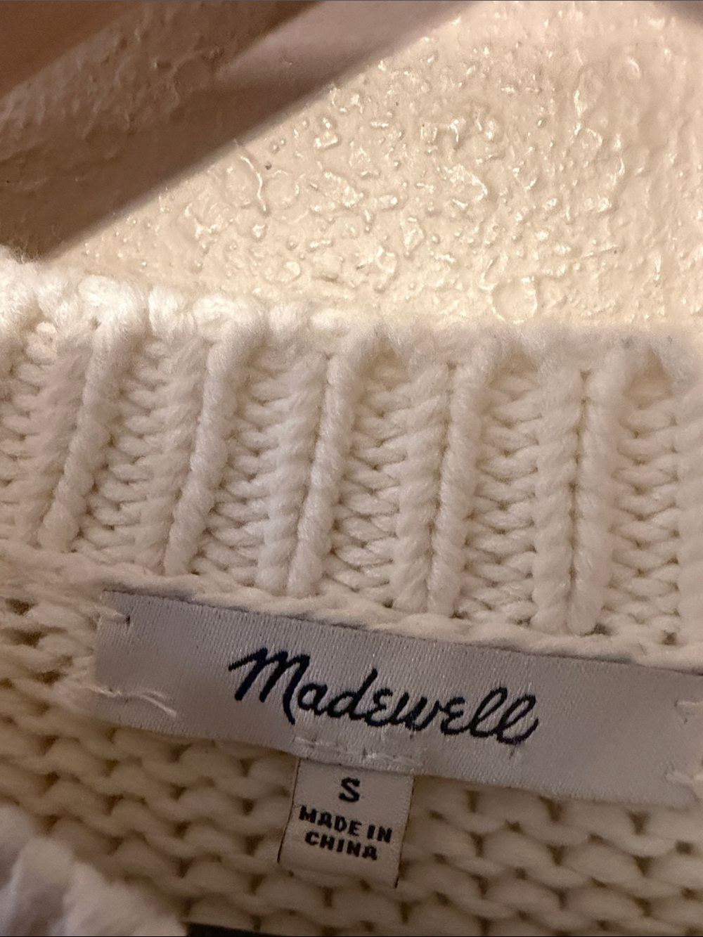 Madewell Textured Cotton Crewneck Sweater in Stripe Size Small - Picture 4 of 7